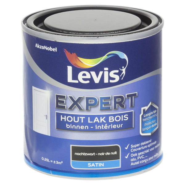 Levis Expert Wood indoor Painting Satin 0,25L 7899 Night black