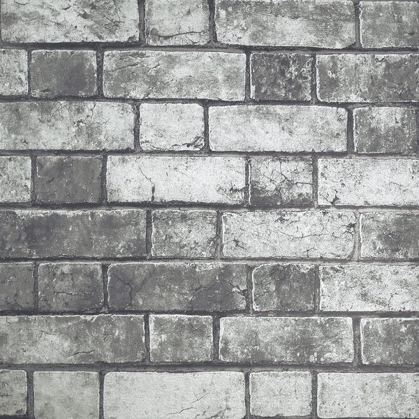 Arthouse Brickwork Grey Wallpaper 886500