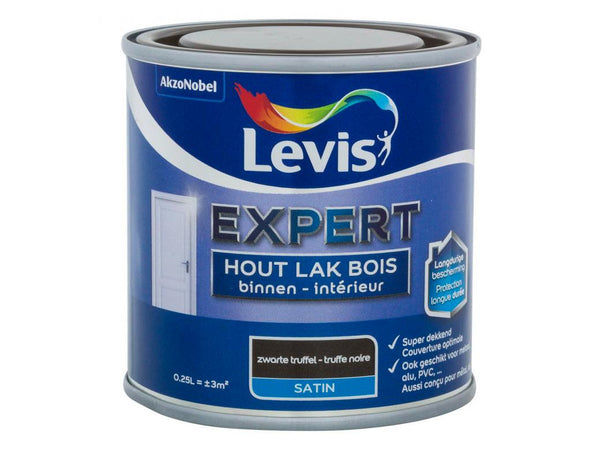 Levis Expert Wood indoor Painting Satin 0,25L 5984 black truffle