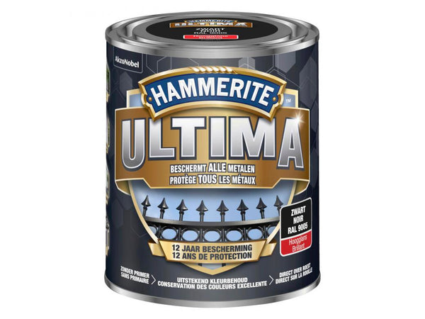 Hammerite Ultima metal paint High Gloss 0.75L RAL9005 Black