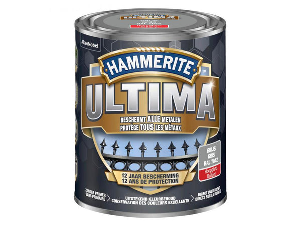 Hammerite Ultima metal paint High Gloss 0.75L RAL7042 Silver