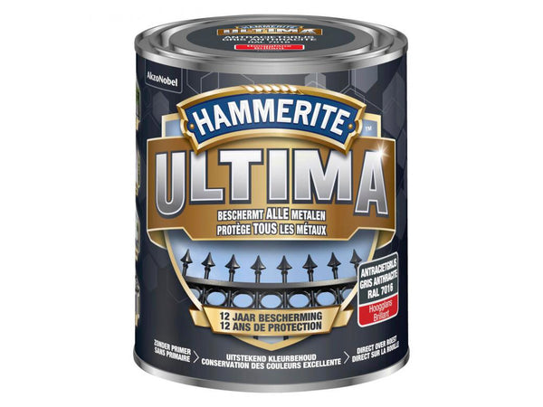 Hammerite Ultima metal paint High Gloss 0.75L RAL7016 charcoal grey