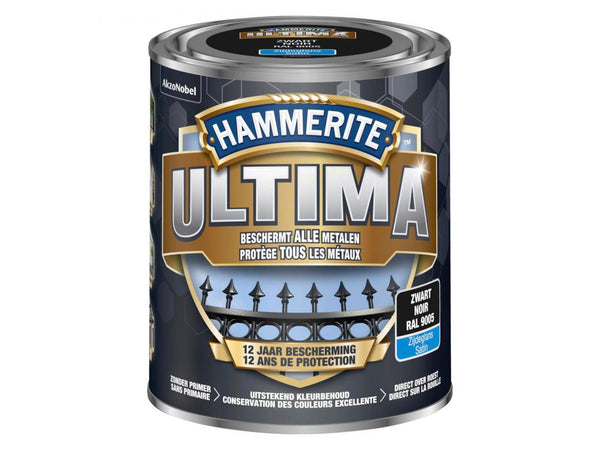 Hammerite Ultima metal paint Satin 0.75L RAL9005 Black