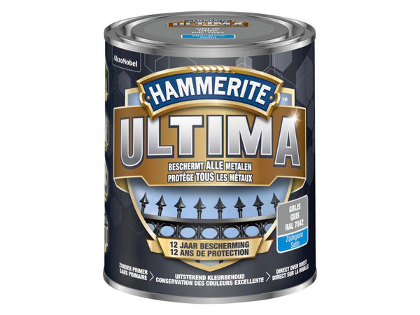 Hammerite Ultima metal paint Satin 0.75L RAL7042 Silver