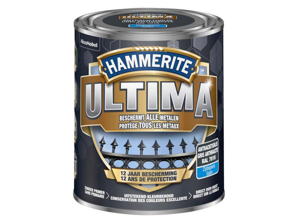 Hammerite Ultima metal paint Satin 0.75L RAL7016 charcoal grey