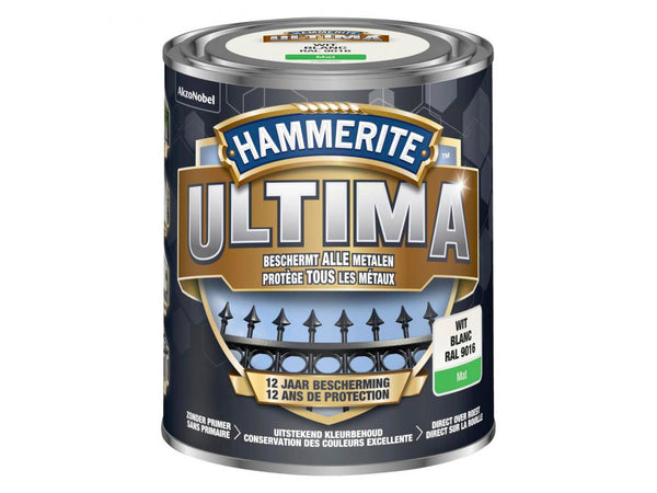 Hammerite Ultima metal paint Mat 0.75L RAL9016 White