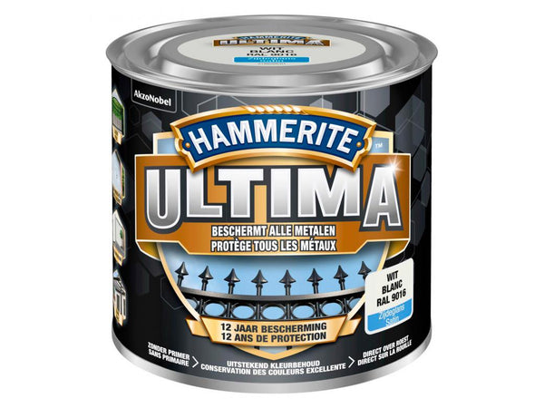 Hammerite Ultima metal paint Satin 0.25L RAL9016 White