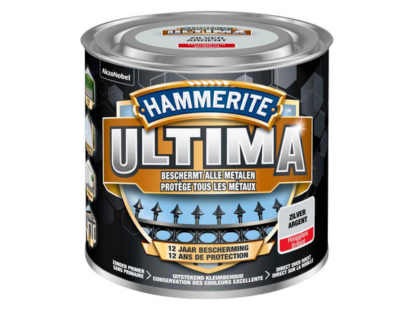 Hammerite Ultima metal paint High Gloss 0.25L Silver